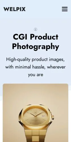 Vista previa del sitio Welpix CGI Product Photography, medio de Estados Unidos para artículos patrocinados