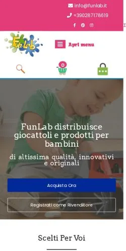 Preview of the Funlab website, a media outlet in Italy for sponsored articles
