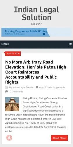 Pré-visualização do site Indian Legal Solution, meio de Estados Unidos para artigos patrocinados