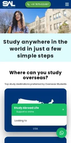 Preview of the Study Abroad Life website, a media outlet in United Kingdom for sponsored articles