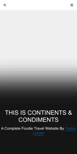 스폰서 기사용 미국 매체 Continents Condiments 사이트 미리보기