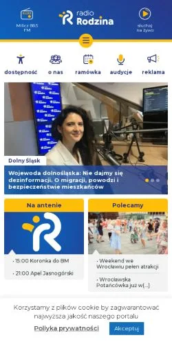 Anteprima del sito Radio Rodzina, media di Polonia per articoli sponsorizzati