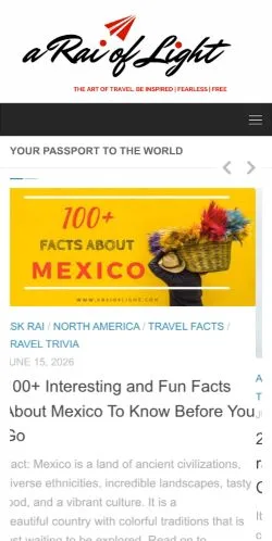 Preview of the A Rai Of Light website, a media outlet in United States for sponsored articles