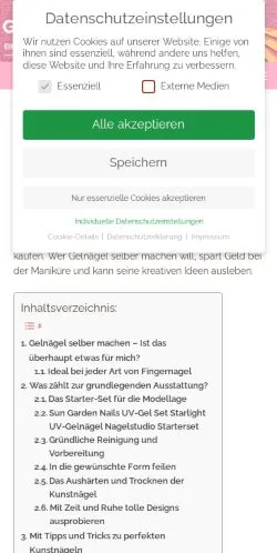 스폰서 기사용 독일 매체 Gelnägel Selber Machen 사이트 미리보기