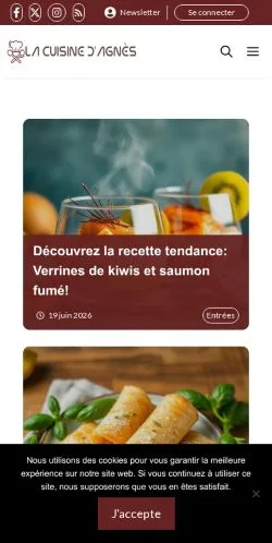 Anteprima del sito La Cuisine D'Agnès, media di Francia per articoli sponsorizzati