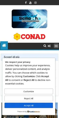 Anteprima del sito Sicilia24ore, media di Italia per articoli sponsorizzati