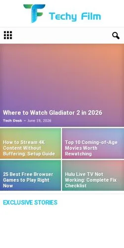Anteprima del sito TechyFilm, media di Stati Uniti per articoli sponsorizzati