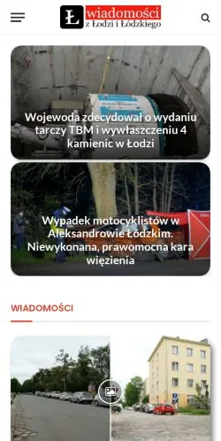 Anteprima del sito Wiadomości Łódź, media di Polonia per articoli sponsorizzati