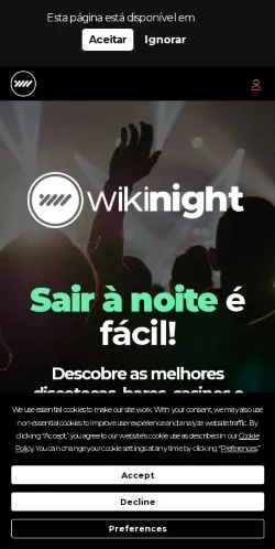 スポンサード記事向けのポルトガルメディア、Wikinightのサイトプレビュー