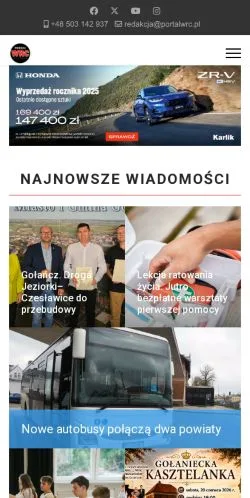 Podgląd witryny Portal WRC, medium z kraju Polska do artykułów sponsorowanych