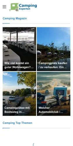 Podgląd witryny Camping Experten, medium z kraju Niemcy do artykułów sponsorowanych