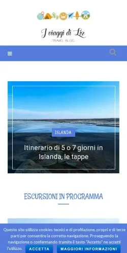 Anteprima del sito I Viaggi Di Liz, media di Italia per articoli sponsorizzati