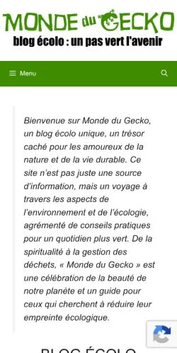 Anteprima del sito Monde du Gecko, media di Francia per articoli sponsorizzati