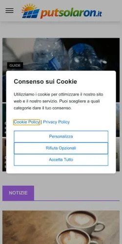 Voorbeeld van de site PutSolarOn, medium uit Italië voor gesponsorde artikelen