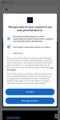 スポンサード記事向けのアメリカ合衆国メディア、36Cryptoのサイトプレビュー