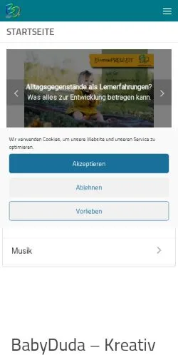 Podgląd witryny BabyDuda, medium z kraju Niemcy do artykułów sponsorowanych