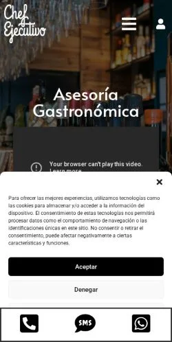 Anteprima del sito Chef Ejecutivo, media di Spagna per articoli sponsorizzati