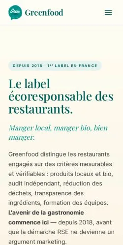 Anteprima del sito Greenfood Label, media di Francia per articoli sponsorizzati