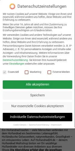 スポンサード記事向けのドイツメディア、Hollandrad 24のサイトプレビュー