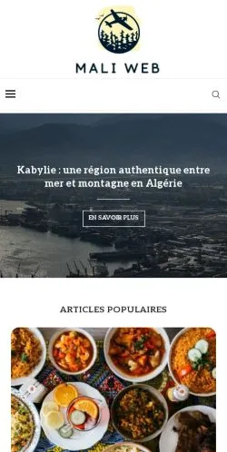 スポンサード記事向けのフランスメディア、Mali Webのサイトプレビュー