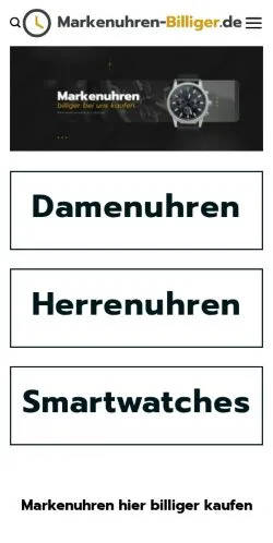 Pré-visualização do site Markenuhren Billiger, meio de Alemanha para artigos patrocinados