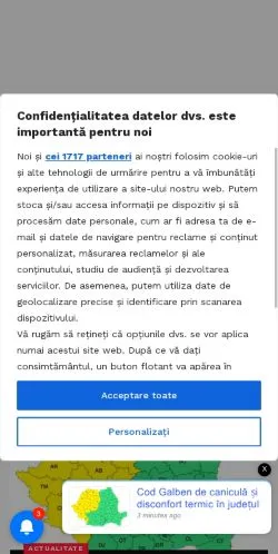 Anteprima del sito SibiuNews, media di Romania per articoli sponsorizzati