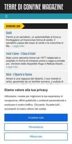 Anteprima del sito Terre Di Confine Magazine, media di Italia per articoli sponsorizzati