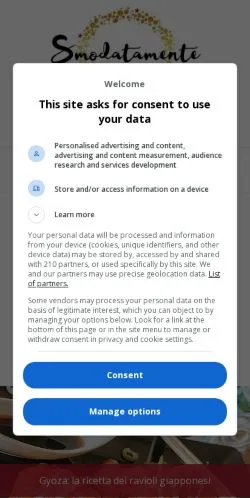 Aperçu du site Smodatamente, média de Italie pour articles sponsorisés