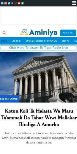 Anteprima del sito Aminiya, media di Stati Uniti per articoli sponsorizzati