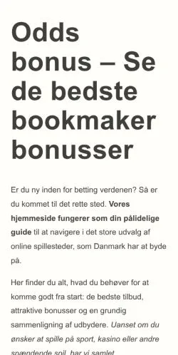 Anteprima del sito dagensbet.dk, media di Danimarca per articoli sponsorizzati