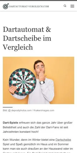 Anteprima del sito Dartautomat & Dartscheibe Vergleich, media di Germania per articoli sponsorizzati
