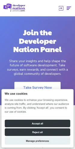 Aperçu du site Developer Nation, média de États-Unis pour articles sponsorisés