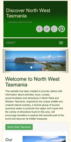 Podgląd witryny Discover North West Tasmania, medium z kraju Australia do artykułów sponsorowanych