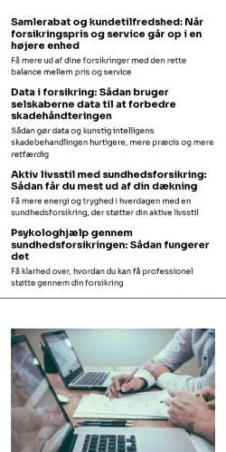 Anteprima del sito forsikringsland.dk, media di Danimarca per articoli sponsorizzati