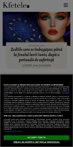Anteprima del sito KFetele, media di Romania per articoli sponsorizzati