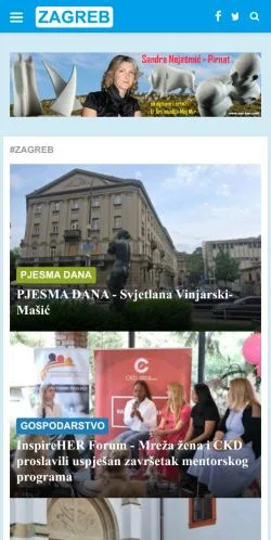 スポンサード記事向けのクロアチアメディア、Zagrebのサイトプレビュー