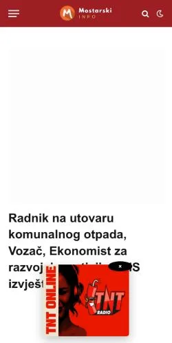 Podgląd witryny Mostarski, medium z kraju Chorwacja do artykułów sponsorowanych