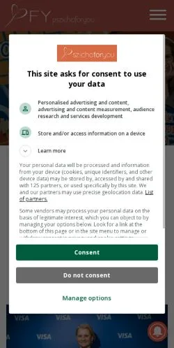 Anteprima del sito Pszichoforyou, media di Ungheria per articoli sponsorizzati