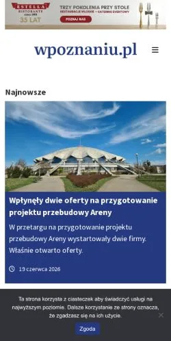 Anteprima del sito wpoznaniu, media di Polonia per articoli sponsorizzati