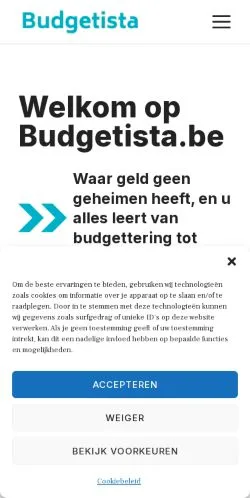 Anteprima del sito Budgetista, media di Belgio per articoli sponsorizzati