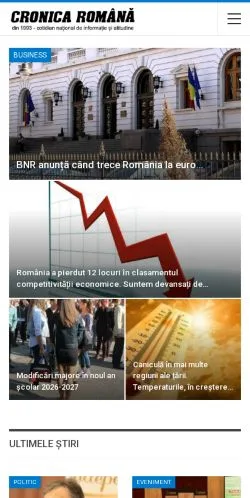 Podgląd witryny Cronica Romana, medium z kraju Rumunia do artykułów sponsorowanych