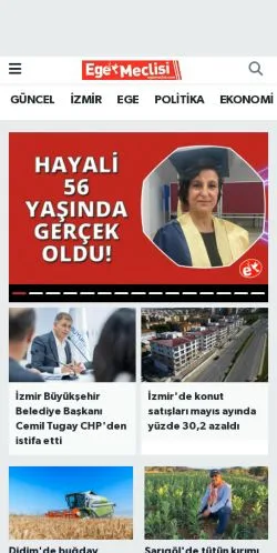 Preview of the Ege Meclisi website, a media outlet in Türkiye for sponsored articles