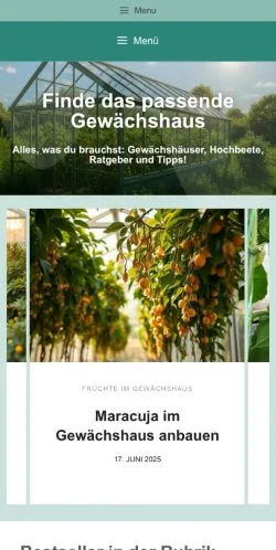 Anteprima del sito Gewächshausliebe, media di Germania per articoli sponsorizzati