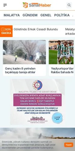 Anteprima del sito Malatya Sanal Haber, media di Turchia per articoli sponsorizzati