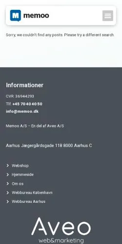 Forhåndsvisning av nettstedet Memoo, medium fra Danmark for sponsede artikler