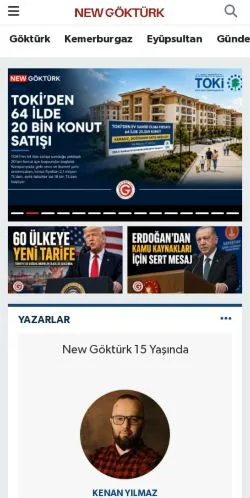 스폰서 기사용 튀르키예 매체 New Göktürk Dergisi 사이트 미리보기