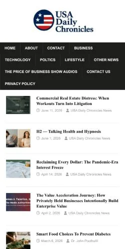 Anteprima del sito USA Daily Chronicles, media di Stati Uniti per articoli sponsorizzati