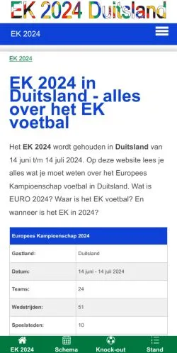 Anteprima del sito EK 2024 Voetbal, media di Paesi Bassi per articoli sponsorizzati