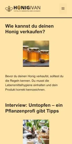 Vorschau der Website Honigivan, Medium aus Deutschland für gesponserte Artikel