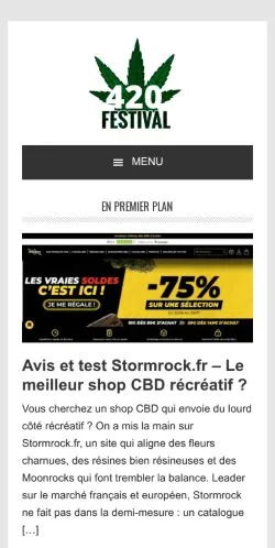 Anteprima del sito 420 Festival, media di Francia per articoli sponsorizzati